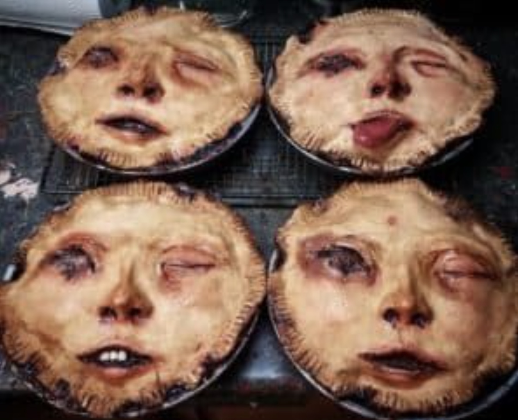 pie with human face